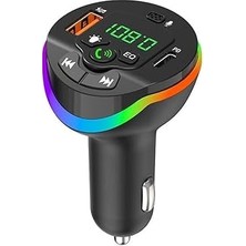 Uravas Store Pdateknoloj FT608 Araç Fm Transmitter 5.3 Bluetooth Araç Kiti Tf-Card Girişli USB Type-C Hızlı Şarj