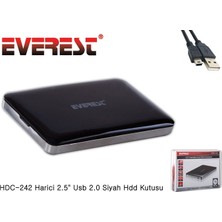  everest harici 2.5` usb 2.0 siyah hdd kutusu hdc-242