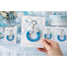 Leylooks Yenidoğan, Bebek, Çocuk Doğum Günü, Mavi Kartlı Hediyelik Anahtarlık (10 Adet)