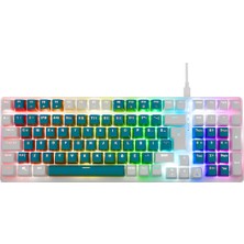 Acer Emachines, EAK100, Yeşil/beyaz, USB Kablolu, Rgb Backlight, Red Mekanik Switch, Türkçe Q, 100 T