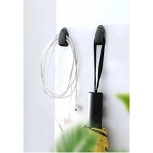 Kitchen Dream Siyah Çok Amaçlı Kanca 10'lu Şarj Kablosu Askısı Araç Içi Mutfak Banyo Kanca Askı