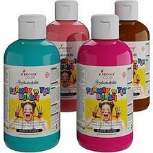 Uravas Store Red Tamamlayıcı Renkler Parmak Boyası 4'lü Set 4X250 gr