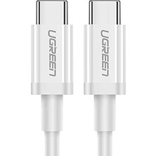 USB C To USB C 3A Hızlı Şarj ve Data Kablosu Beyaz 50 cm