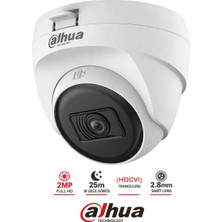 Dahua 2MP HDCVI Dome Kamera 2.8mm Lens Gece Görüşlü Tüm Mekanlar İçin Su Geçirmez