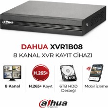 Dahua XVR1B08 8 Kanal Güvenlik Kamerası Kayıt Cihazı Dvr H.265+ HDMI VGA Uzaktan Izleme
