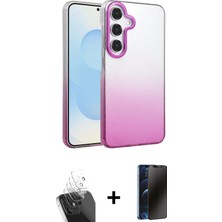 Cepte Toptan Galaxy A25 5g Kıvılcım Minimal Özel Seri - Siyah 3D Antistatik Hayalet Cam Ekran Koruyucu + Şeffaf Kamera Lens Koruma Cam