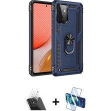 Cepte Toptan Galaxy A72 Ahenk Klasik Koleksiyonu - Siyah 3D Antistatik Seramik Nano Ekran Koruyucu + Şeffaf Kamera Lens Koruma Cam