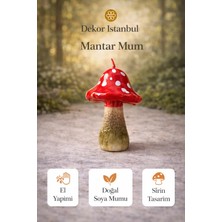 Dekor İstanbul Dekoratif Mantar Mum El Yapımı Doğal Soya Mum Şirin Tasarım Ev Dekoru Hediye Mum Modeli