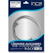  cat6 26 awg 50cm gri patch kablo