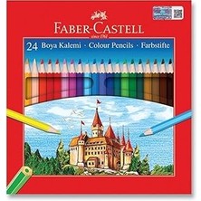 Uravas Store Faber-Castell Karton Kutu Boya Kalemi, 24 Renk, Yumuşak Renkler, Kolay Açılır, Kırılmaya D