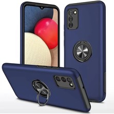 Olinea Galaxy A02S Kılıf Elit Yüzüklü Kapak - Lacivert