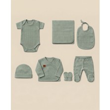 Minory Baby - %100 Pamuk 7'li Hastane Çıkışı Seti | Yenidoğan 7'li Set | Waffle Kumaş