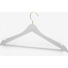 24 Adet Beyaz Ahşap Görünümlü Plastik Askı Kıyafet Elbise Gömlek Askısı Kancalı