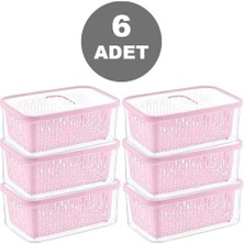 6'lı Süzgeçli Fresh Saklama Kabı Seti 1.6 Lt Plastik Saklama Set 6 Adet