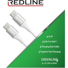 Redline 100W Type-C’den Type-C’ye Hizli Sarj Kablosu, 1,5 Metre Uzunluk