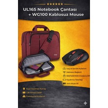 Classone UL165 15,6" Notebook Çantası Bordo + WG100 Kablosuz Gaming Mouse