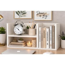 Çok Amaçlı %100 Mdf Masa Üstü Kitaplık - Ofis Kitaplığı