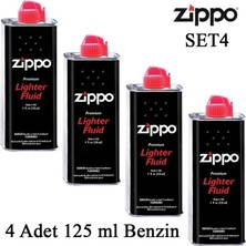 Zippo Premium Çakmak Benzini 4 Adet 125 ml Şık Tasarım ile Hediye Seçeneği Sunar