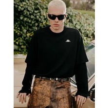 LC Waikiki Kappa Lc Waıkıkı Siyah Bisiklet Yaka Baskılı Unisex Spor Tişört
