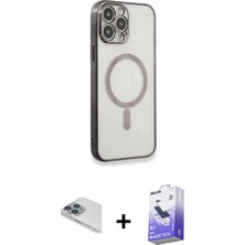 Cepte Toptan iPhone 13 Pro Max Doruk Minimal - Siyah Bilvis 5in1 5d Magic Hayalet Cam Ekran Koruyucu + Sierra Blue Pers Alüminyum Kamera Lens