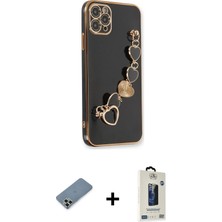 Cepte Toptan iPhone 11 Pro Max Nova Işık Prime - Siyah Bilvis Hayalet Cam Ekran Koruyucu + Açık Yeşil Metal Kamera Lens Koruma Cam