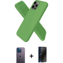 Cepte Toptan iPhone 12 Pro Max Kozmos Yansıma Özel Seri - Siyah 3D Antistatik Hayalet Cam Ekran Koruyucu + Mavi Neon Fosforlu Kamera Lens