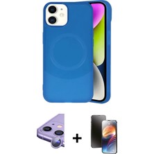 Cepte Toptan iPhone 11 Ufuk Serisi - Siyah 3D Antistatik Mat Seramik Nano Ekran Koruyucu + Mor Raze Metal Kamera Lens