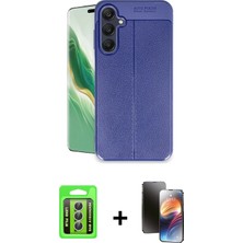 BUTİMAR'S Galaxy A15 4g Doruk Klasik Özel Seri - Siyah 3D Antistatik Mat Seramik Nano Ekran Koruyucu + Gümüş Raze Metal Kamera Lens