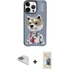 Cepte Toptan iPhone 13 Pro Max Siluet Modern Özel Seri - Siyah 6d Mat Seramik Hayalet Nano Ekran Koruyucu + Sierra Blue Pers Alüminyum Kamera Lens