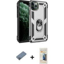 Cepte Toptan iPhone 11 Pro Ahenk Klasik Koleksiyonu - Siyah 6d Mat Seramik Hayalet Nano Ekran Koruyucu + Sierra Blue Shine Kamera Lens Koruma Cam