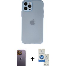Cepte Toptan iPhone 12 Pro Max Atlas Minimal Prime - Şeffaf Royal Nano Ekran Koruyucu + Sarı Neon Fosforlu Kamera Lens