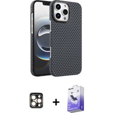 Cepte Toptan iPhone 16 Pro Max Doruk Serisi - Siyah Bilvis 5in1 5d Magic Hayalet Cam Ekran Koruyucu + Gold Pvd Metal Kamera Lens