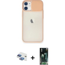 Cepte Toptan iPhone 11 Vadi Çizgi - Şeffaf 360 Full Body Arka Koruyucu + Gökkuşağı Pers Alüminyum Kamera Lens