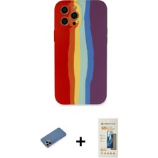 Cepte Toptan iPhone 12 Pro Max Yadigar Çizgi - Siyah 6d Mat Seramik Hayalet Nano Ekran Koruyucu + Gold Shine Kamera Lens Koruma Cam