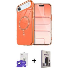 Cepte Toptan iPhone 17 Air Kıvılcım Form Prime - Siyah Bilvis Hayalet Cam Ekran Koruyucu + Lacivert Bilvis Titan Kamera Lens