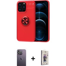 Cepte Toptan iPhone 13 Pro Max Yankı Form Prime - Siyah Bilvis 3D Cam Ekran Koruyucu + Beyaz Neon Fosforlu Kamera Lens