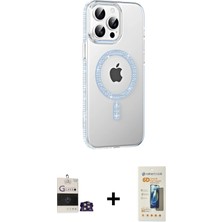 Cepte Toptan iPhone 14 Pro Max Yörünge Koleksiyonu - Siyah 6d Mat Seramik Hayalet Nano Ekran Koruyucu + Gümüş Bilvis Titan Kamera Lens