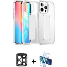 Cepte Toptan iPhone 15 Pro Max Nova Işık Koleksiyonu - Siyah 3D Antistatik Seramik Nano Ekran Koruyucu + Lacivert Pvd Metal Kamera Lens