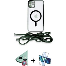 Cepte Toptan iPhone 11 Eksen Özel Seri - Siyah 3D Antistatik Seramik Nano Ekran Koruyucu + Kırmızı Raze Metal Kamera Lens