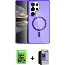 Cepte Toptan Galaxy S23 Ultra Nova Asil Prime - Siyah Durable Full Glue Curved Hayalet Cam + Siyah Raze Metal Kamera Lens