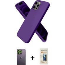 Cepte Toptan iPhone 12 Pro Kozmos Yansıma Özel Seri - Siyah 6d Mat Seramik Hayalet Nano Ekran Koruyucu + Yeşil Neon Fosforlu Kamera Lens