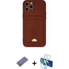 Cepte Toptan iPhone 12 Pro Max Vadi Çizgi Prime - Siyah 3D Antistatik Seramik Nano Ekran Koruyucu + Gold Metal Kamera Lens Koruma Cam