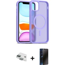 Cepte Toptan iPhone 11 Siluet Minimal Prime - Siyah 3D Antistatik Hayalet Cam Ekran Koruyucu + Yeşil Pers Alüminyum Kamera Lens