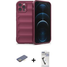 Cepte Toptan iPhone 12 Pro Atlas Koleksiyonu - Şeffaf Uv Polymer Nano Ekran Koruyucu + Sarı Renkli Kamera Lens Koruma Cam