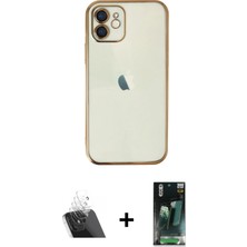 Cepte Toptan iPhone 11 Vadi Minimal - Siyah 360 Mat Full Body Arka Koruyucu + Şeffaf Kamera Lens Koruma Cam