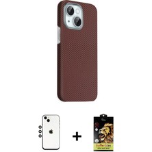 Cepte Toptan iPhone 14 Kozmos Klasik Prime - Siyah Buffer Cam Ekran Koruyucu + Gümüş Shine Kamera Lens