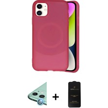 Cepte Toptan iPhone 11 Ufuk Serisi - Siyah 6d Antistatik Mat Seramik Hayalet Nano Ekran Koruyucu + Mavi Raze Metal Kamera Lens