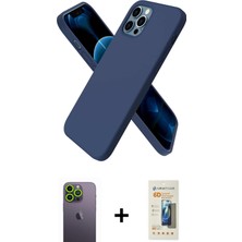 Cepte Toptan iPhone 12 Pro Kozmos Yansıma Özel Seri - Siyah 6d Mat Seramik Hayalet Nano Ekran Koruyucu + Yeşil Neon Fosforlu Kamera Lens