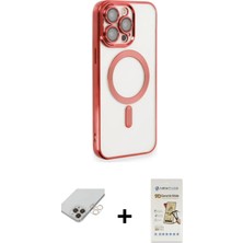 Cepte Toptan iPhone 14 Pro Max Nova Işık Özel Seri - Siyah Mat Seramik Nano Ekran Koruyucu + Gold Band Metal Kamera Lens