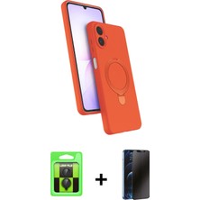 Cepte Toptan Galaxy A07 4g Iz Işık Koleksiyonu - Siyah 3D Antistatik Hayalet Cam Ekran Koruyucu + Siyah Raze Metal Kamera Lens